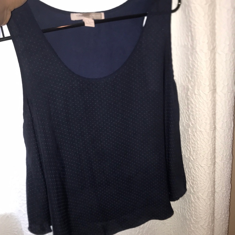 Blue polka dot blouse